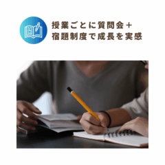授業ごとに質問会＋宿題制度で成長を実感